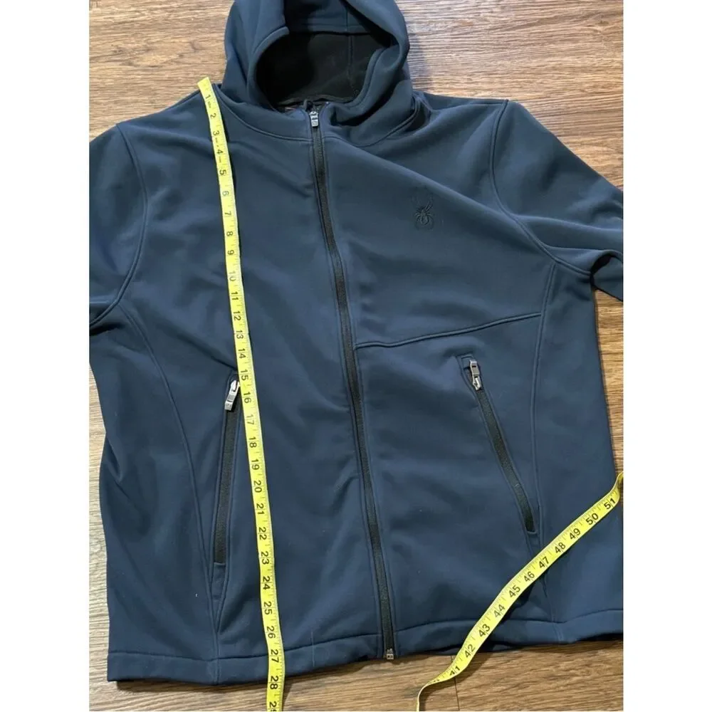 SPYDER MEN'S TRANSFORM HOODED SOFT SHELL JACKET, COLOR: POLAR (Dark Blue) Large